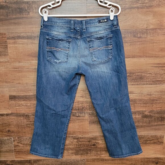 Lucky Brand Jeans Size 8 Logan Classic Rider Crop Pandada Wash Medium Light - Picture 2 of 12